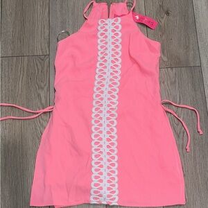 Lilly Pulitzer Pink Dress with White Lace Detail
